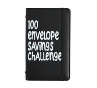 100 Days Money Envelope Budget Book 17.7 x 11 cm PU Paper, Cash Envelope for Goals Saving 5050 500 10000, Family Background Planner Wedding Holiday