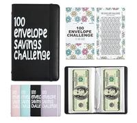 100 Days Money Envelope Challenge Binder Easy and Fun Way to Save Budget (Black)