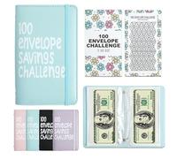 100 Days Money Envelope Challenge Binder Easy and Fun Way to Save Budget (Blue)