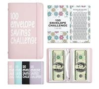 100 Days Money Envelope Challenge Binder Easy and Fun Way to Save Budget (Pink)