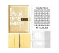 100 Days Money Saving Challenge Coin Envelope Budgetstorage Book, Budgeting Cash Envelopes for Office,Home and Couples Plan for The Future(Color Yellow Password Lock)