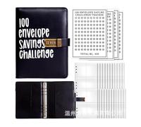 100 Days Money Saving Challenge Coin Envelope Budgetstorage Book, Budgeting Cash Envelopes for Office,Home and Couples Plan for The Future(Black Password Lock)
