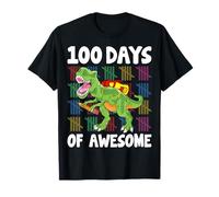 100 Days of Awesome 100th Day of School T-Rex Dinosaur T-Shirt