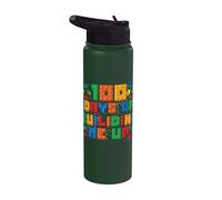 100 Days of Building Me Up Master Builder Block Builder Stainless Steel Insulated Water Bottle