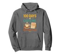 100 Days of Caffeine & Lesson Plans Motivation Pullover Hoodie, Adult Unisex, Asphalt Grey, Large