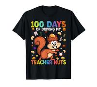 100 Days of Driving My Teacher Nuts Squirrel 100th School T-Shirt