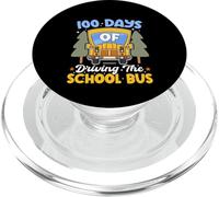 100 Days Of Driving The School Bus Driver 100th Day Kids PopSockets PopGrip for MagSafe