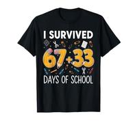 100 Days of School 67 Plus 33 Math Students Teachers Design T-Shirt