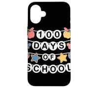 100 Days Of School Banner Cute Apple Classroom Teacher Case for iPhone 16 Plus