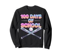 100 Days of School Baseball 3D Waffle Cone Ice Cream Sweatshirt