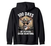 100 Days of School Deer Hunting Hunter Buck Zip Hoodie