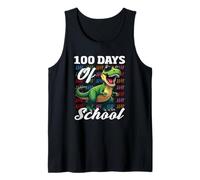 100 Days of School Dinosaur T-Rex Tally Marks Kids Tank Top