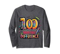 100 Days of School Making Difference 100th Day Teacher Youth Long Sleeve T-Shirt