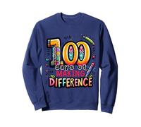 100 Days of School Making Difference 100th Day Teacher Youth Sweatshirt