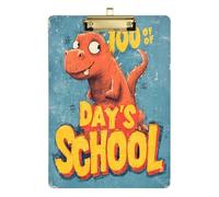 100 Days School Dinosaur Doodle A4 Girls clipboard for School Acrylic Cute for Classroom Supplies for Teachers high School Size 9 x 12