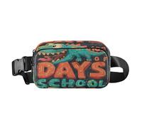 100 Days School Dinosaur Doodle Stylish Cross Body Bag Belt Pack for Women Men Water Resistant with Adjustable Strap for Travel Running Hiking bolsas de cintura para mujer