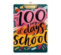 100 Days School Doodle A4 Nursing clipboards for Nurses Transparent for Classroom Supplies for Teachers high School Size 9 x 12