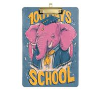 100 Days School Elephants Doodle A4 Picture Clip Boards Transparent for Legal Women Basketball Coaches Size 9 x 12