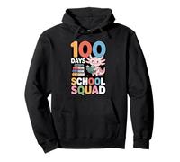 100 Days School Squad Cute Axolotl Reading Pullover Hoodie
