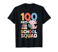 100 Days School Squad Cute Axolotl Reading T-Shirt