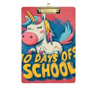 100 Days School Unicorns Red Doodle A4 Medical clipboard Transparent for Coaches Medical Classroom Size 9 x 12