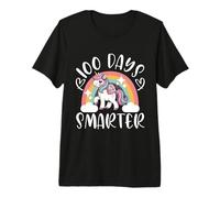 100 Days Smarter Unicorn Rainbow Boho Student Teacher Premium T-Shirt