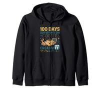 100 Days Surviving on Coffee Then Creativity Zip Hoodie