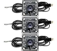100 degree wide angle HD 1280X720 resolution USB webcam with cable - easily connects to WinXP/7/8/10 and plug and play installation - perfect for video calls, live streaming and daily use (3PCS)
