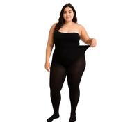 100 Denier Plus Size Tights for Women - Black Opaque Pantyhose with Back Panel - XL to 4XL, Durable & Comfortable Fit for Curvy Body Types