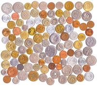 100 Different Foreign Coins Collection Money Set from All Over The Europe. Collectible coins, old coins for your coin album, coin bank or coin holders