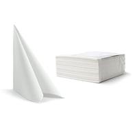 100 Disposable Guest Towel Linen Feel Dinner Napkin Paper | Air-Laid Napkins Paper Hand Towel for Weddings Restaurant Kitchen Parties |40 cm x 40cm Pack of 100 (White)