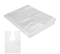 100 Disposable Hair Salon Capes, Waterproof U-Neck Cutting & Dyeing Capes, 35.4 X 47.2 Inches, Large Plastic Barber Cape Pack for Styling