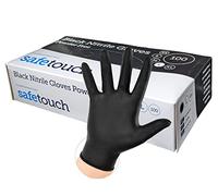 100 Disposable Strong Black Nitrile Gloves Powder Free Latex Free Gloves Examination Gloves Multipurpose Nitrile Gloves Rubber Gloves (Small, Black)