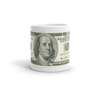 $100 Dollar Bill Coffee & Tea Gift Mug Printed On Both Sides