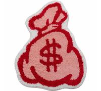 100 Dollar Bill Rug Money Carpet Machine Washable Rug Small Bathroom Rug Non Slip Mat Funny Rugs for Bedroom Living Room Toilet Funky Money Decor Irregular Shaped Rug (red Bag)