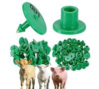 100 Ear Tags, Numbered 001-1000, Digital Round Livestock Ear Tags, Suitable for Livestock Identification on Cattle, Pig, Sheep, Pig and Deer Farms Green 701-800