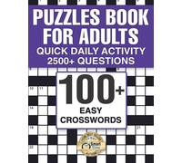 100+ Easy Crosswords: Puzzles Book for Adults | Quick Daily Activity & 2500+ Questions