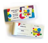 100 Easy Tear Multicoloured Raffle Tickets For Events House Points Competitions Merits Reward Childrens Pupils Teachers School Learning 126MMx56MM Primary Teaching Services