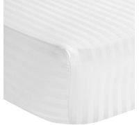 100% Egyptian Cotton 300 Threat Count Fitted Bed Sheets (White, Double)