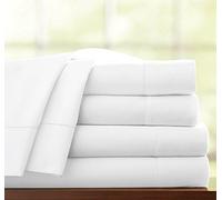 100% EGYPTIAN COTTON 5PC 300 THREAD COUNT HOTEL QUALITY BEDDING BED SET DUVET COVER WITH PILLOWCASES FITTED & FLAT SHEET (King, White)