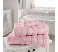 100% Egyptian Cotton 600gsm Extra Soft Kensington Stripe Hand Towel Pink