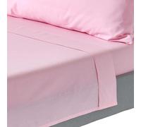 HOMESCAPES Pink Pure Egyptian Cotton Flat Sheet Super King 200 TC 400 Thread Count Equivalent Bed Sheet
