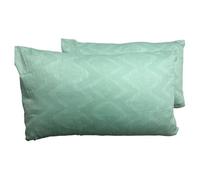 100% Egyptian Cotton Cot Pillow Pair Cases - Toddler Cot Bed Pillowcase - Cot Pillow Cover Zigzag Mint Green 40cm x 60cm