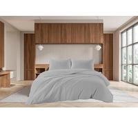 100% Egyptian Cotton Duvet Cover with Pillowcase Set 200 Thread Count Ultra-Soft for Single, Double, King, Super King, Hotel Quality Duvet Cover Bedding Set (Silver, Single)