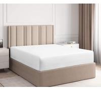 100% Egyptian Cotton Fitted Sheet 1 Piece, 400 Thread Count Long Staple Cotton Fitted Bed Sheets, Sateen Weave 38 cm Deep Pocket Bottom Sheets - White Solid, UK Caesar Size.