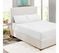 100% Egyptian Cotton Fitted Sheet, 200 Thread Count 12" / 30cm Deep Pocket Super Soft Elastic Sateen Weave Luxury Hotel Quality Fitted Bed Sheet - Wrinkle & Fade Resistant (White, King)