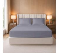 100% Egyptian Cotton Fitted Sheet Small Double, Three Piece 400 Thread Count Extra Deep 35cm Pocket with 2 Pillowcases, Luxury Bedding Set