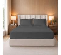 100% Egyptian Cotton Fitted Sheet Small Double, Three Piece 400 Thread Count Extra Deep 35cm Pocket with 2 Pillowcases, Luxury Bedding Set