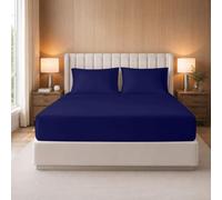 100% Egyptian Cotton Fitted Sheet Small Double, Three Piece 400 Thread Count Extra Deep 35cm Pocket with 2 Pillowcases, Luxury Bedding Set