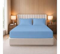 100% Egyptian Cotton Fitted Sheet Small Double, Three Piece 400 Thread Count Extra Deep 35cm Pocket with 2 Pillowcases, Luxury Bedding Set